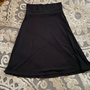 Lula Roe Azure Skirt, Solid Black, Medium